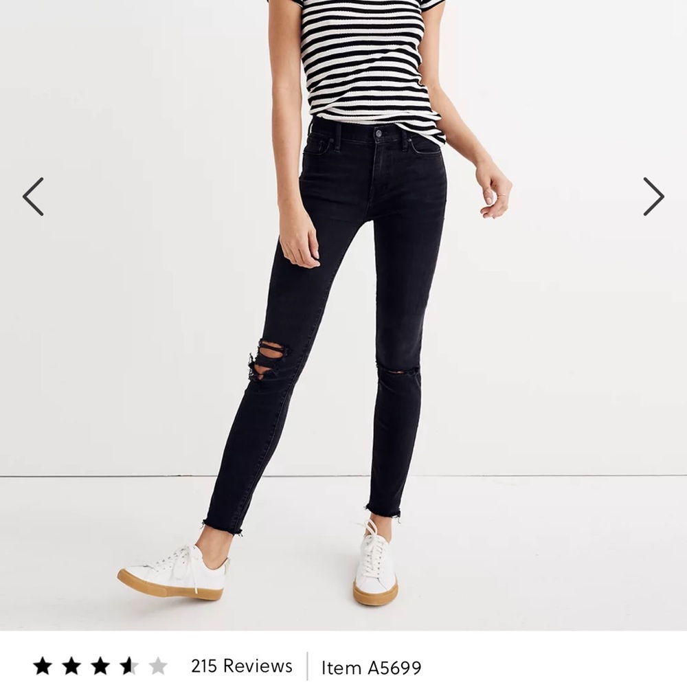 Madewell 9 inch distressed skinny Jean